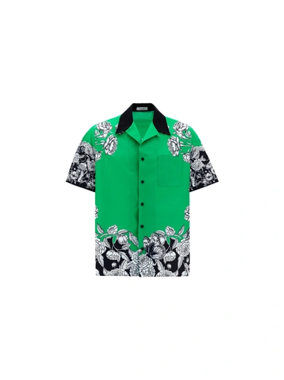 Shop Valentino Shirt In Verde/dark Blooming