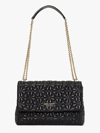 Shop Kate Spade Bloom Large Flap Shoulder Bag In Black