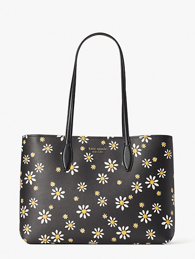 Shop Kate Spade All Day Daisy Dots Large Tote In Black Multi