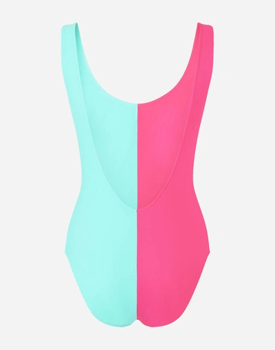 Shop Dolce & Gabbana Racer-style One-piece Swimsuit