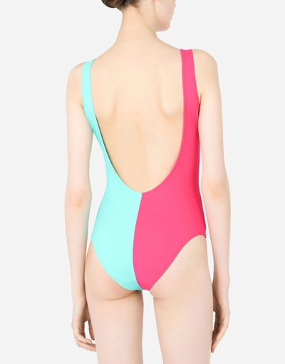 Shop Dolce & Gabbana Racer-style One-piece Swimsuit