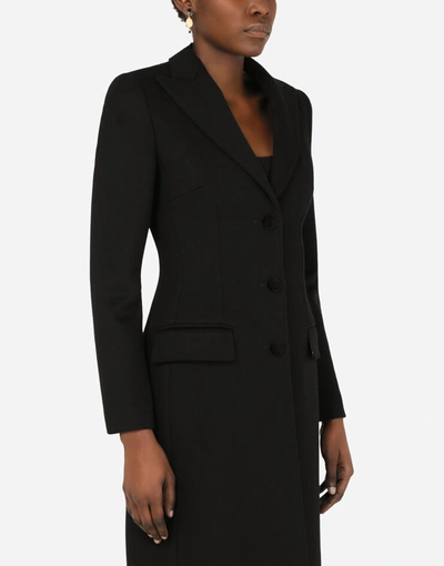 Shop Dolce & Gabbana Single-breasted Wool And Cashmere Coat In Black