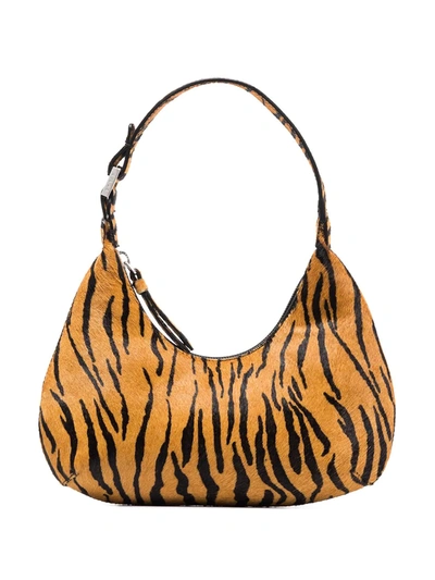 Shop By Far Amber Tiger-print Shoulder Bag In Neutrals