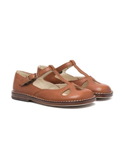 Shop Pèpè Cut-out Leather Sandals In Brown
