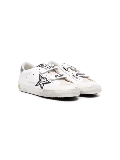 Shop Golden Goose Old School Touch-strap Leather Sneakers In White