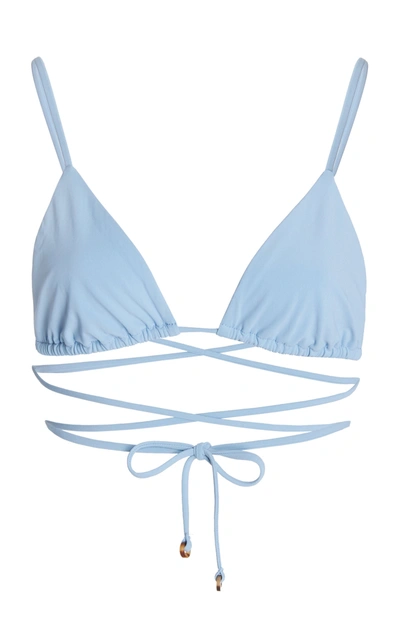 Shop Anemos Women's The Wrap Triangle Bikini Top In Blue
