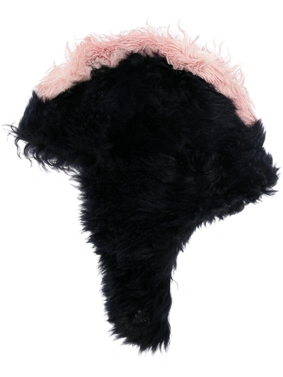 Shop Marni Textured Ear-flap Hat In Rosa