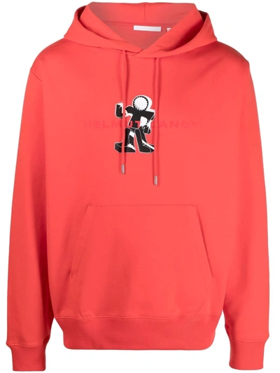 Shop Helmut Lang Figure Print Hoodie In Rot