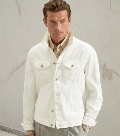 Shop Brunello Cucinelli Denim Jacket In White