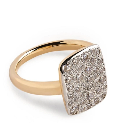 Shop Pomellato Rose Gold And Diamond Sabbia Ring In White