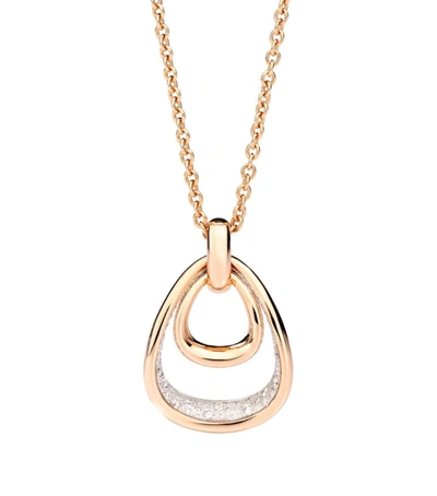 Shop Pomellato Rose Gold And Diamond Fantina Pendant Necklace