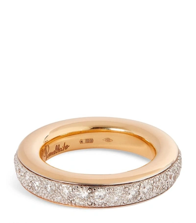 Shop Pomellato Rose Gold And Diamond Iconica Ring In White