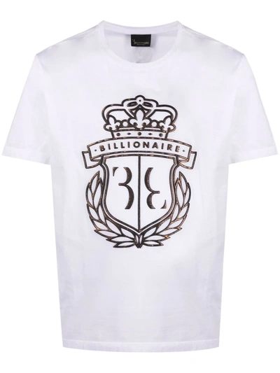 Shop Billionaire Crest-print T-shirt In Weiss