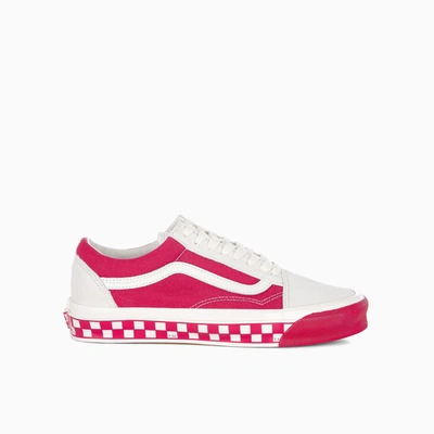 Shop Vans Red And White Old School Og Lx In Red Marshmellow