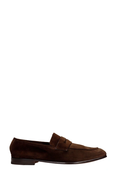 Shop Ermenegildo Zegna Loafers In Brown Suede