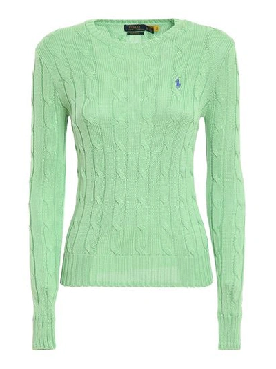 Shop Polo Ralph Lauren Logo Embroidery Jumper In Bud Green Color