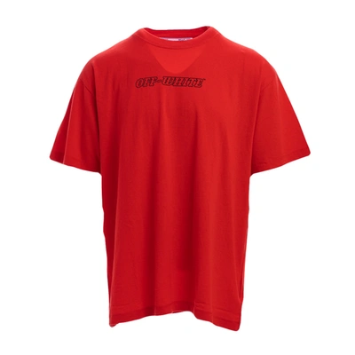 Shop Off-white Cotton T-shirt In Red