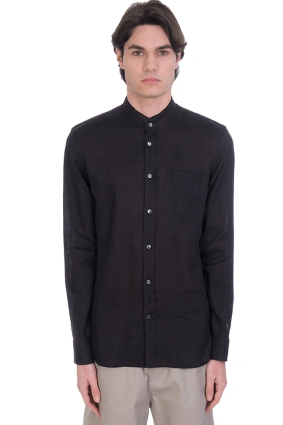 Shop Mauro Grifoni Shirt In Black Linen