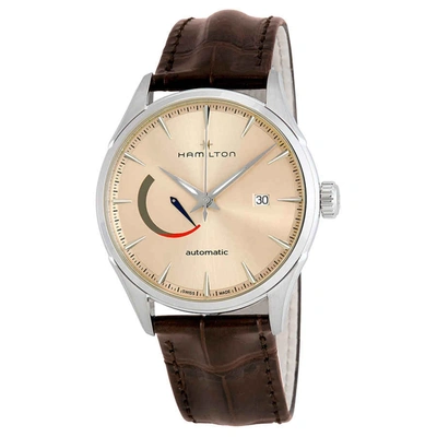 Shop Hamilton Jazzmaster Power Reserve Automatic Mens Watch H32635521 In Beige,brown,silver Tone
