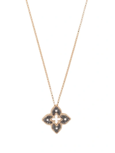 Shop Roberto Coin 18kt Rose Gold Venetian Princess Diamond Pendant Necklace In Pink