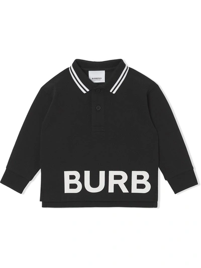 Shop Burberry Piqué Polo Shirt In Black