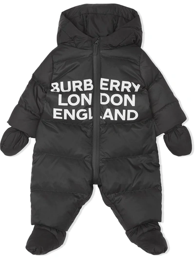 Shop Burberry Logo-print Puffer Suit In Black