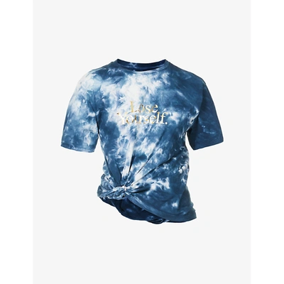 Shop Paco Rabanne Womens Batik Beachwear Peter Saville X Tie Dye-print Cotton-jersey T-shirt M