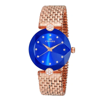 Shop Oniss On8777s Blue Dial Ladies Watch Onj8777-0lrgbu In Blue,gold Tone,pink,rose Gold Tone