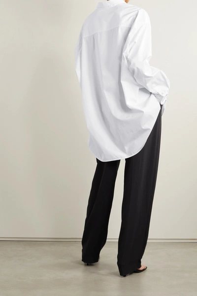 The Row Luka Oversized Cotton-poplin Shirt In White
