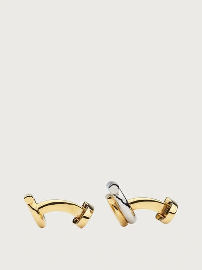 Shop Ferragamo Gancini Cufflinks In Gold