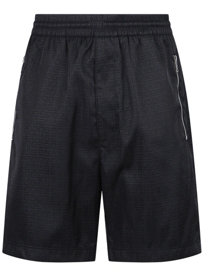 Shop Givenchy 4g Jacquard Shorts In Black