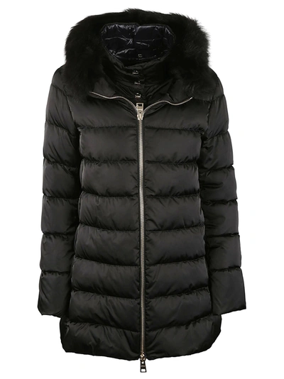 Shop Herno Layered Padded Coat In Black