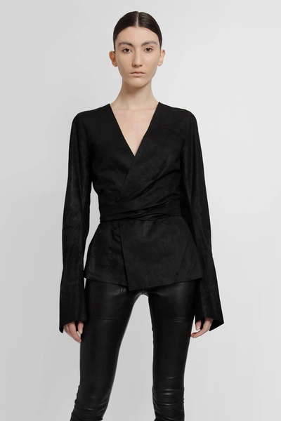 Shop Rick Owens Leather Jackets In Black