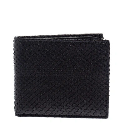 Pre-owned Gucci Black Python Bifold Wallet