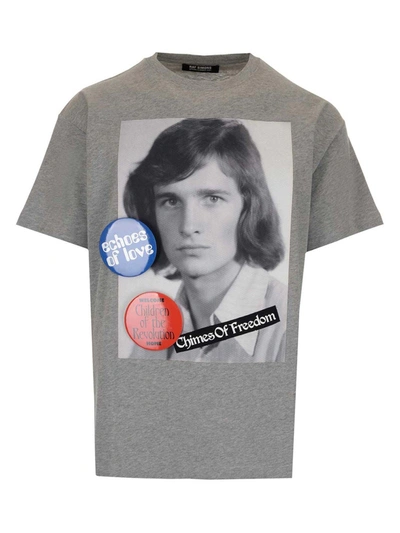 Shop Raf Simons Chimes Of Freedom T-shirt In Gray In Grey