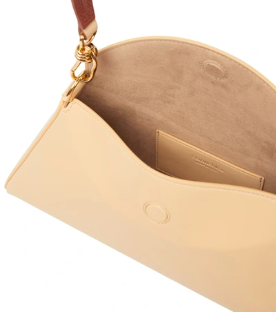 Shop Nanushka Noya Faux Leather Shoulder Bag In 米色