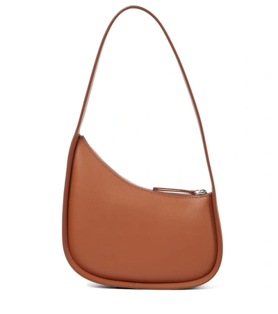 Shop The Row Half Moon Small Leather Shoulder Bag In 棕色