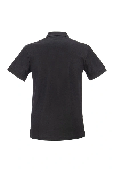 Shop Burberry Eddie - Monogram Motif Cotton Piqué Polo Shirt In Black