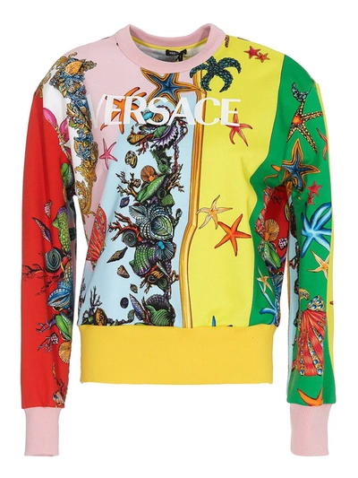 Shop Versace Trésor De La Mer Print Sweatshirt In Multicolor