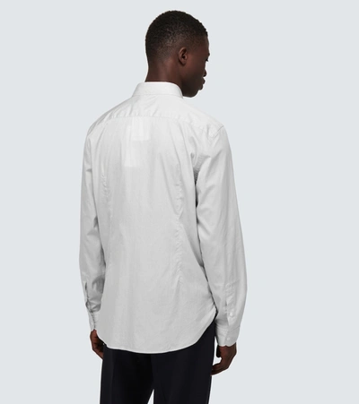 Orlebar Brown Navy And White Tailored-fit Giles Linen Shirt In Grey
