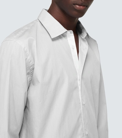 Orlebar Brown Navy And White Tailored-fit Giles Linen Shirt In Grey