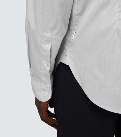 Orlebar Brown Navy And White Tailored-fit Giles Linen Shirt In Grey