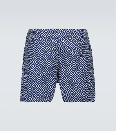 Shop Frescobol Carioca Angra Printed Swim Shorts In Blue