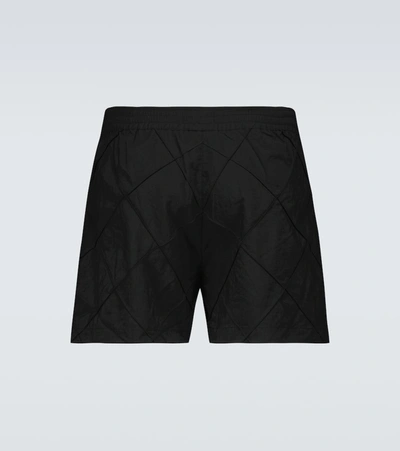 Shop Bottega Veneta Nylon Canvas Swim Shorts In Black