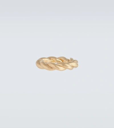 Shop Bottega Veneta Twist Gold-plated Sterling Silver Ring In Yellow Gold