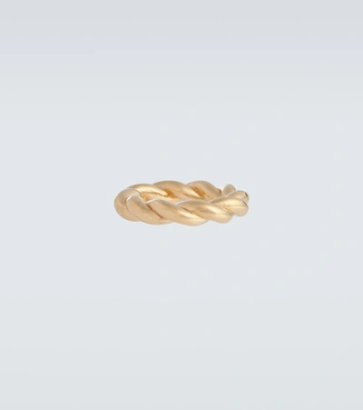 Shop Bottega Veneta Twist Gold-plated Sterling Silver Ring In Yellow Gold