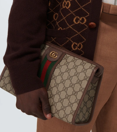 Shop Gucci Ophidia Pouch In Beige