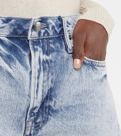 Shop Frame Le Simone High-rise Denim Shorts In Blue