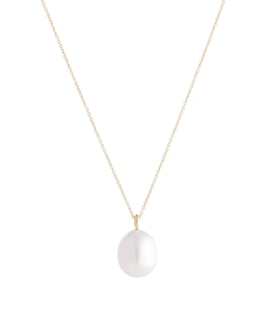 Sophie Bille Brahe L Eau Drop Shaped Freshwater Pearl Pendant On 14k Yellow Gold Chain In Gold