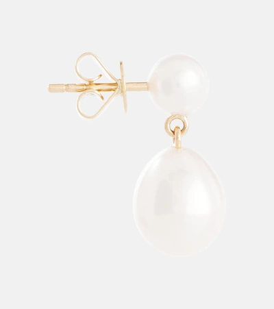 Shop Sophie Bille Brahe Venus L'eau 14kt Gold Earrings With Pearls